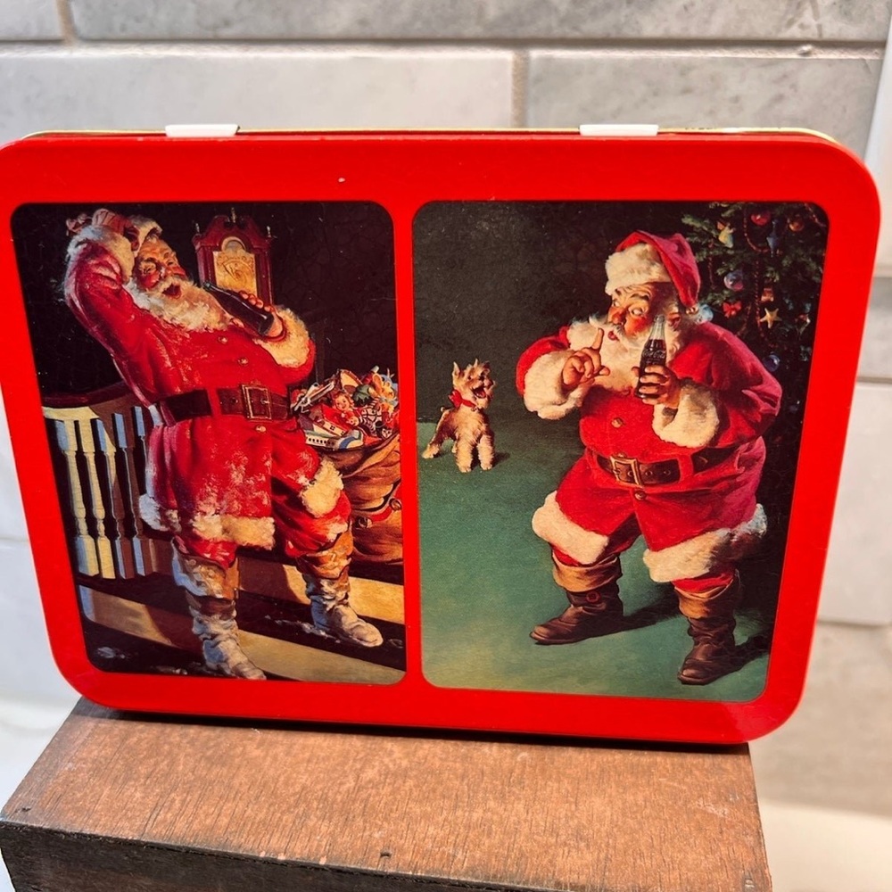 Vintage playing cards santa playing cards drinking Coca-Cola game cards